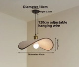 Wabi-Sabi Strohhut-Pendelleuchte – Modernes Retro-Design aus Textil für Esszimmer, Teehaus und Boutique-Dekoration