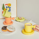 SakuraNest Japanische Keramik-Kaffeetasse mit Untertasse