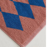 Luxuriöses Gewebtes Baumwollhandtuch – Gestreifte Geometrische Rauten, Absorbierendes Gesichts