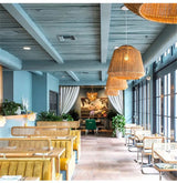 ZenGlow Naturé – Handgewebte Retro Bonbon Hängeleuchte aus Hanfseil und Rattan | Japanisches Design