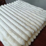 CozyStripe Kunstkaninchenfell-Decke â Ultrawarm, Weich und Kuschelig