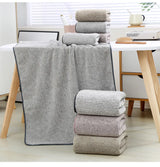 Premium Antibakterielles Bambus-Kohle-Badetuch-Set