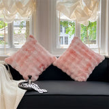 FluffyHugs Retro Plüsch-Kissenbezug – Dekorativer Weicher Kissenbezug