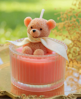 Luxuriöse duftende Sojawachskerze mit Teddybär-Akzent