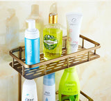 VintageStone Messing Duschablage – Antikes Eckregal für Seife, Shampoo & Badutensilien