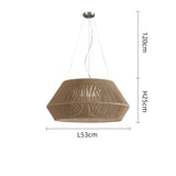 ZenGlow Naturé – Handgewebte Retro Bonbon Hängeleuchte aus Hanfseil und Rattan | Japanisches Design