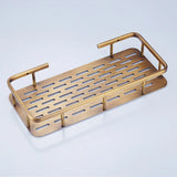 VintageStone Messing Duschablage – Antikes Eckregal für Seife, Shampoo & Badutensilien