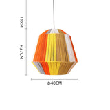 ZenGlow Naturé – Handgewebte Retro Bonbon Hängeleuchte aus Hanfseil und Rattan | Japanisches Design