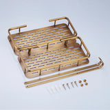 VintageStone Messing Duschablage – Antikes Eckregal für Seife, Shampoo & Badutensilien