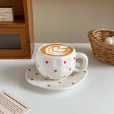 NordicSky handgeformte Keramik-Kaffeetasse & Untertasse