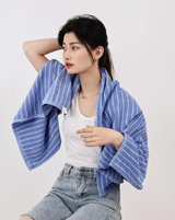 Luxuriöses Gewebtes Baumwollhandtuch – Gestreifte Geometrische Rauten, Absorbierendes Gesichts