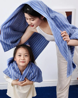 Luxuriöses Gewebtes Baumwollhandtuch – Gestreifte Geometrische Rauten, Absorbierendes Gesichts