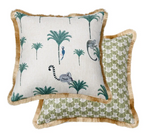 CA-Stil Luxuriöser Leoparden-Kissenbezug – Vintagegrüner Panthera-Zierkissenbezug