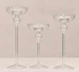 StriatoÉlite Luxuriöser Glas-Kerzenhalter auf Fuß