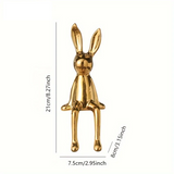 LuxeCeram Langohren-Kaninchen – Keramische Sitzfigur für Exklusive Wohnraumdekoration