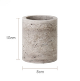 Natürliche Silbergraue Cave-Stone Luxus-Badaccessoires-Set – Seifenspender in Marmoroptik, Shampooflasche, Taschentuchbox & Ablage