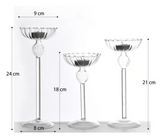 StriatoÉlite Luxuriöser Glas-Kerzenhalter auf Fuß
