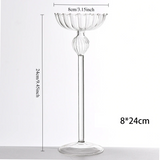 StriatoÉlite Luxuriöser Glas-Kerzenhalter auf Fuß