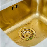 RetroDrain Luxe Küchenabflussstopfen – 3,5" Messing Antik & Poliert