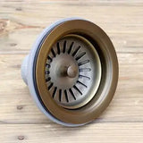 RetroDrain Luxe Küchenabflussstopfen – 3,5" Messing Antik & Poliert