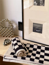 Premium Baumwoll-Karierte Gesichts- und Badetuch mit Langfasern