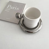 SakuraNest Japanische Keramik-Kaffeetasse mit Untertasse