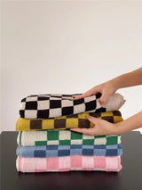 Premium Baumwoll-Karierte Gesichts- und Badetuch mit Langfasern