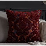 Luxuriöser Europäischer Damast-Kissenbezug aus geschnittenem Velours – Authentischer Barockstil | Retro-eleganter Zierkissenbezug