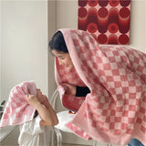 Premium Baumwoll-Karierte Gesichts- und Badetuch mit Langfasern