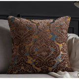 Luxuriöser Europäischer Damast-Kissenbezug aus geschnittenem Velours – Authentischer Barockstil | Retro-eleganter Zierkissenbezug