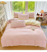 SoftLuxe Japanisches Bettwäsche-Set (3-teilig) – Extra weich & hautfreundlich mit gestreift-kariertem Design