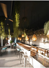 ZenGlow Naturé – Handgewebte Retro Bonbon Hängeleuchte aus Hanfseil und Rattan | Japanisches Design