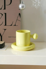 LuxeAura Keramische Kaffeetasse mit Untersetzer