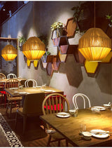 ZenGlow Naturé – Handgewebte Retro Bonbon Hängeleuchte aus Hanfseil und Rattan | Japanisches Design