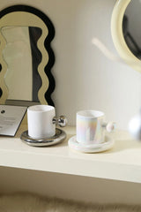 LuxeAura Keramische Kaffeetasse mit Untersetzer