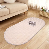 Luxus Ovaler Faux-Kaninchenfell Teppich – Extra Plüschiger Bubble-Velvet Teppich für Wohnzimmer & Schlafzimmer