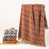 Premium Baumwoll-Badetuch mit Quasten – Weich gestreiftes Strand- & Badetuch