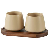 Europäisches Elegantes Eierschalen-Keramik-Becher-Set – Luxuriöse Kreative Badezimmeraccessoires mit Ablage