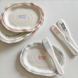 Retro Ovale Keramische Servierschale – Minimalistische Unregelmäßige Frühstücks