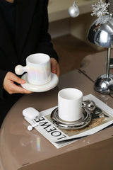 LuxeAura Keramische Kaffeetasse mit Untersetzer