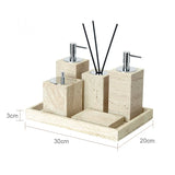 Beige Travertin Luxus-Badezimmer-Accessoire-Set