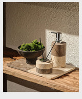 Luxus Marmor-Leoparden Badezimmerkollektion – Keramik Lotionflasche, Mundspülbecher, Seifenspender & Ablage-Set