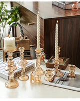 AuroraLuxe Europäischer Glas-Kerzenhalter