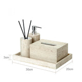 Beige Travertin Luxus-Badezimmer-Accessoire-Set