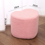 RosyTeddy Luxuriöse Herzförmige Schuhbank – Samtweicher Teddy-Samt-Hocker