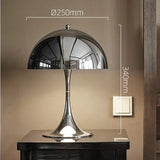 NordicGlow Chrom Pilz Tischlampe – Dänische Designlampe