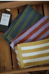 Luxuriöses Biologisches Gestreiftes Jacquard Baumwollhandtuch – Superweich, Absorbierend & Langlebig für Bad und Gesicht