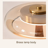 Andi Französische Walnuss Glas Tischlampe – Künstlerische Pilzlampe