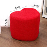 RosyTeddy Luxuriöse Herzförmige Schuhbank – Samtweicher Teddy-Samt-Hocker