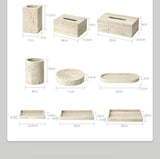 Beige Travertin Luxus-Badezimmer-Accessoire-Set